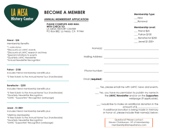 Membership Application for LMHC